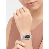 Buy Shop Bvlgari Serpenti Seduttori Diamonds Black Dial Silver Steel Strap Watch for Women - SERPENTI103449 USA Online