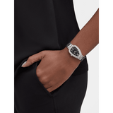Buy Shop Bvlgari Serpenti Seduttori Diamonds Black Dial Silver Steel Strap Watch for Women - SERPENTI103449 USA Online