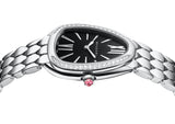 Buy Shop Bvlgari Serpenti Seduttori Diamonds Black Dial Silver Steel Strap Watch for Women - SERPENTI103449 USA Online