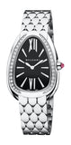 Buy Shop Bvlgari Serpenti Seduttori Diamonds Black Dial Silver Steel Strap Watch for Women - SERPENTI103449 USA Online