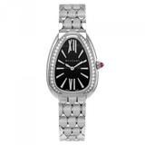 Buy Shop Bvlgari Serpenti Seduttori Diamonds Black Dial Silver Steel Strap Watch for Women - SERPENTI103449 USA Online
