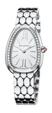 Buy Shop Bvlgari Serpenti Seduttori Diamonds Silver Dial Silver Steel Strap Watch for Women - SERPENTI103361 USA Online