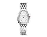 Buy Shop Bvlgari Serpenti Seduttori Diamonds Silver Dial Silver Steel Strap Watch for Women - SERPENTI103361 USA Online