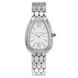 Buy Shop Bvlgari Serpenti Seduttori Diamonds Silver Dial Silver Steel Strap Watch for Women - SERPENTI103361 USA Online