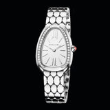 Buy Shop Bvlgari Serpenti Seduttori Diamonds Silver Dial Silver Steel Strap Watch for Women - SERPENTI103361 USA Online