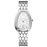 Buy Shop Bvlgari Serpenti Seduttori Diamonds Silver Dial Silver Steel Strap Watch for Women - SERPENTI103361 USA Online