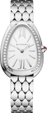 Buy Shop Bvlgari Serpenti Seduttori Diamonds Silver Dial Silver Steel Strap Watch for Women - SERPENTI103361 USA Online