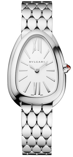 Buy Shop Bvlgari Serpenti Seduttori Quartz White Dial Silver Steel Strap Watch for Women - SERPENTI103141 USA Online