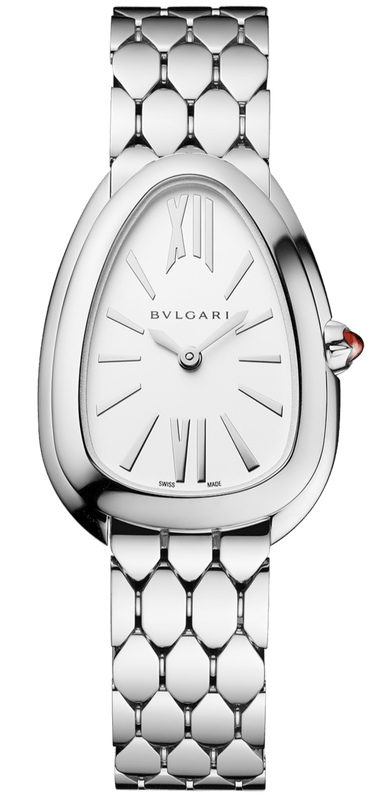 Buy Shop Bvlgari Serpenti Seduttori Quartz White Dial Silver Steel Strap Watch for Women - SERPENTI103141 USA Online
