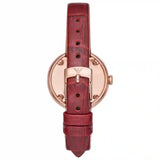 Emporio Armani Rosa Two Hand White Dial Red Leather Strap Watch For Women - AR11357