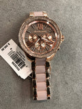 Michael Kors Wren Crystals Rose Gold Dial Rose Gold Steel Strap Watch for Women - MK6096