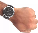 Buy Shop Emporio Armani Renato Chronograph Black Dial Brown Leather Strap Watch For Men - AR2482 USA Online