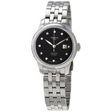 Buy Shop Tissot Le Locle Automatic Diamonds Mother of Pearl Black Dial Silver Steel Strap Watch For Women - T006.207.11.126.00 USA Online