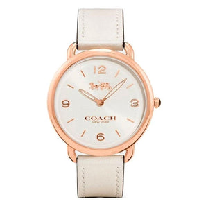 Buy Shop Coach Delancey White Dial White Leather Strap Watch for Women - 14502790 USA Online