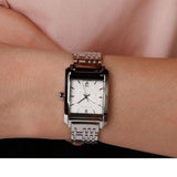 Buy Shop Burberry Nova Check Square White Dial Silver Steel Strap Watch for Women - BU1572 USA Online