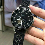 Buy Shop Fossil Crewmaster Sports Automatic Black Dial Black Leather Strap Watch for Men - ME3148 USA Online