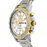 Buy Shop Fossil Dean Chronograph White Dial Silver Steel Strap Watch for Men - FS4795 USA Online