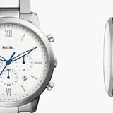 Buy Shop Fossil Neutra Chronograph White Dial Silver Steel Strap Watch for Men - FS5433 USA Online