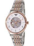 Buy Shop Emporio Armani Meccanico White Dial Two Tone Steel Strap Watch For Men - AR1921 USA Online