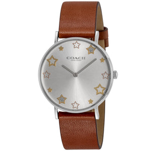 Buy Shop Coach Perry White Dial Brown Leather Strap Watch for Women - 14503242 USA Online
