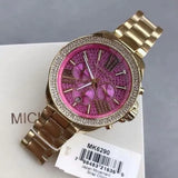 Buy Shop Michael Kors Wren Purple Dial Gold Steel Strap Watch for Women - MK6290 USA Online