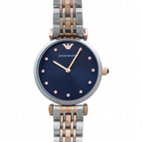 Buy Shop Emporio Armani Gianni T Bar Crystal Blue Dial Two Tone Steel Strap Watch For Women - AR11092 USA Online