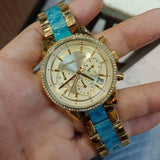 Buy Shop Michael Kors Ritz Gold Dial Two Tone Steel Strap Watch for Women - MK6328 USA Online