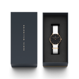 Buy Shop Daniel Wellington Classic Petite Dover Black Dial White NATO Strap Watch For Women - DW001000314 USA Online