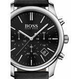 Buy Shop Hugo Boss Time One Chronograph Black Dial Black Leather Strap Watch for Men - 1513430 USA Online