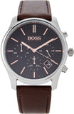 Buy Shop Hugo Boss Time One Black Dial Brown Leather Strap Watch for Men - 1513448 USA Online
