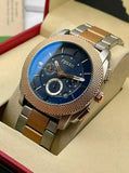 Buy Shop Fossil Machine Blue Dial Two Tone Steel Strap Watch for Men - FS5037 USA Online