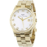 Buy Shop Marc Jacobs Henry Diamonds White Dial Gold Steel Strap Watch for Women - MBM3045 USA Online