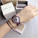 Buy Shop Michael Kors Darci Black Dial Purple Steel Strap Watch for Women - MK3554 USA Online