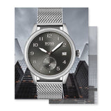 Buy Shop Hugo Boss Legacy Grey Dial Silver Mesh Bracelet Watch for Men - 1513673 USA Online