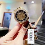 Buy Shop Guess Night Life Diamonds Black Dial Gold Steel Strap Watch for Women - GW0405L2 USA Online