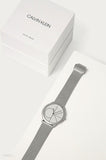 Buy Shop Calvin Klein Minimal White Dial Silver Mesh Bracelet Watch for Men - K3M5115X USA Online