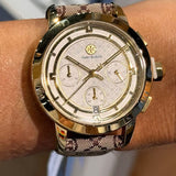 Buy Shop Tory Burch The Tory Chronograph White Dial Maroon Jacquard Strap Watch for Women - TBW1051 USA Online