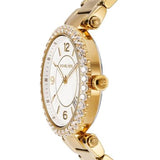 Buy Shop Michael Kors Parker Mother of Pearl White Dial Gold Steel Strap Watch For Women - MK4693 USA Online