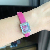 Buy Shop Gucci G-Frame Square Fuchsia Mother of Pearl Dial Fuchsia Leather Strap Watch For Women - YA128533 USA Online
