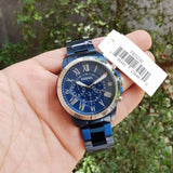 Buy Shop Fossil Grant Chronograph Blue Dial Blue Steel Strap Watch for Men - FS5230 USA Online