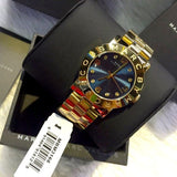 Buy Shop Marc Jacobs Amy Blue Dial Gold Steel Strap Watch for Women - MBM3166 USA Online