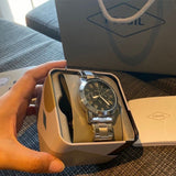 Buy Shop Fossil Grant Chronograph Black Dial Silver Steel Strap Watch for Men - FS4994 USA Online