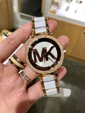 Buy Shop Michael Kors Parker White Dial Two Tone Steel Strap Watch for Women - MK6365 USA Online