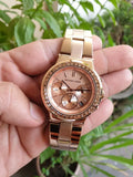 Buy Shop Michael Kors Dylan Rose Gold Rose Gold Steel Strap Watch for Women - MK5586 USA Online