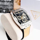 Buy Shop Guess Phoenix Multifunction Black Dial Brown Leather Strap Watch for Men - GW0202G3 USA Online