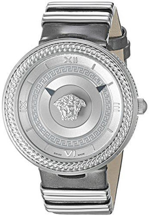 Buy Shop Versace V Metal Icon Silver Dial Silver & Grey Strap Watch for Women - VLC120016 USA Online