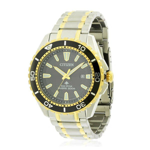 Buy Shop Citizen Eco Drive Promaster Diver Black Dial Two Tone Steel Strap Watch For Men - BN0194-57E USA Online