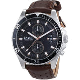 Fossil Wakefield Black Dial Brown Leather Strap Watch for Men - CH2944