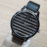 Buy Shop Marc Jacobs Lidia Stripe Glitz Black Dial Black Leather Strap Watch for Women - MBM1166 USA Online