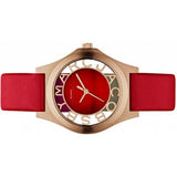 Buy Shop Marc Jacobs Henry Skeleton Red Dial Red Leather Strap Watch for Women - MBM1338 USA Online